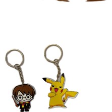 Ada Çanta Kırtasiye Karakter Figürlü Metal Anahtarlık (Harry Potter/pocemon) (Toplam 2 Adet)