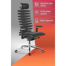 Metta Equalizer Ergonomik Deri Yönetici Koltuğu / Ofis Sandalyesi - 55.F.28.13A Beyaz