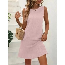 Nnstartshopping  Kadın Sıfır Kollu Bisiklet Yaka Bürümcük Elbise