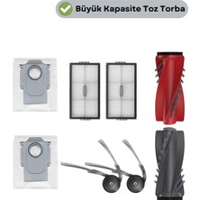 robotyedek Roborock Qrevo Curvx Ana Fırça, Hepa Filtre, Yan Fırça, Toz Torbası 7 Parça
