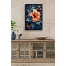 Egzotik Çiçek Hd Dijital Baskı Dikey Kanvas Tablo Salon Dekor