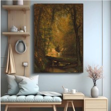 GülsenArt Albert Bierstadt Sonbahar Orman Renkleri Kanvas Tablo Duvar Tablosu Dekoratif Ressam Tablosu