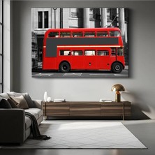 Londra Routemaster Siyah Beyaz Kanvas Tablo Şehir Kırmızı Ikonik Otobüs Tablo