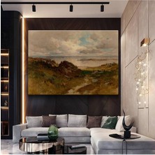 GülsenArt William Trost Richards Kıyı Deniz Manzarası Kanvas Tablo Duvar Tablosu Dekoratif Ressam Tablosu