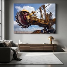 GülsenArt Bucket Wheel Excavator Devasa Kanvas Tablo Maden Makinesi Almanya Tablo