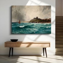 William Turner Fırtınalı Deniz Kale Manzarası Kanvas Tablo Duvar Tablosu Dekoratif Ressam Tablosu