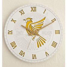 Pelince Kişiye Özel Isimli Kanarya Tasarımlı Duvar Saati | Romen Rakamlı Lazer Kesim Ahşap Dekor | 40 cm