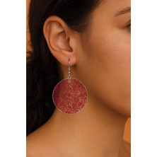 Nurdic Kadın Küpe Desenli Stilist Kancalı 3.5X5CM Yuvarlak Şeffaf Küpe Dantel