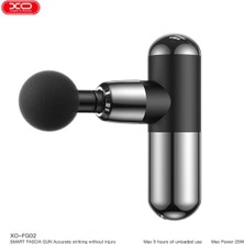 Xo FG02 6 Hız Kademeli 4 Başlıklı Taşınabilir Masaj Tabancası Siyah