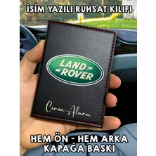 Nurdic Land Rover Ön Arka Baskılı Oto Araç Ruhsat Kabı Kartlık Deri Isim Yazılı Kişiye Özel Cüzdan
