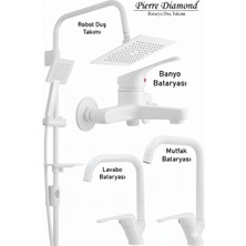 Tesitay Mutfak, Lavabo, Banyo Bataryası Robot Duş Takımı Siyah Renk Armatür, Musluk Seti Batarya Banyo Seti