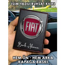 Nurdic Fiat Ön Arka Baskılı Oto Araç Ruhsat Kabı Kartlık Deri Isim Yazılı Kişiye Özel Cüzdan