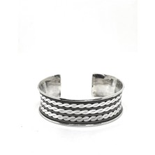 Oya Silver Kalın Sarmal Desenli Gümüş Bilezik