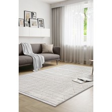 Saraz Halı Yalın Bukle Salon Halısı Hav Vermez Mutfak Halısı  Çocuk Odası Halısı Koridor 5579 Krem