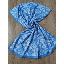 Cadde Dükkanı Lavinse Çiçek Desenli Şal Mavi