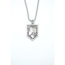 IDR Anime Attack On Titan Sina Gümüş Kaplama Örme Zincir Kolye