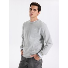 Calvin Klein Jeans Bisiklet Yaka Gri Erkek Sweatshırt LVGMF5W312P7A Sweat Top Pullover
