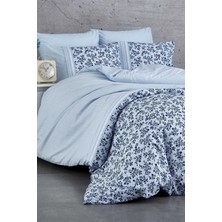 Mira Home Çift Kişilik Nevresim Takımı Pamuklu Mavi Düş Çiçekleri