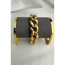 Modex Kalın Model Zincir Altın Rengi Bileklik (18CM)