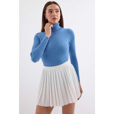 Onno Style Fitilli Balıkcı Yaka Bayan Kazak