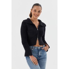 Shopping Shop Yumuşak Dokulu Bluz Hırka Sıyah