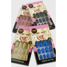 Fantastik Store Simli Renkli Takma Tırnak