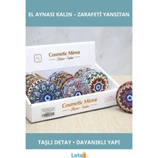 Letsii Taşlı Yuvarlak Kalın El Aynası Şık Tasarım