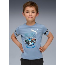 Puma Düz Mavi Erkek Çocuk T-Shirt 63239534-PUMA x Hot Wheels Graphic