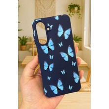 Vip Case Samsung Galaxy A26 Uyumlu Mavi Kelebek Desenli Silikon Darbe Emici Klasik Korumalı Rubber Kılıf