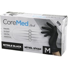 Vanch M BEDEN SİYAH PUDRASIZ NİTRİL MUAYENE ELDİVENİ  100LÜ (5264)