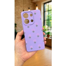 Vip Case Xiaomi Redmi Note 13 4g Uyumlu Mini Lale Desenli Silikon Darbe Emici Klasik Korumalı Rubber Kılıf