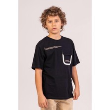 Mojo Bebek Mojo Erkek Çocuk 9-14 Yaş %100 Pamuk Baskılı T-Shirt 7699 Siyah
