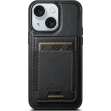 Teleplus iPhone 15 Kılıf H17 2-1 Manyetik Mıknatıs Kartlıklı Kapak