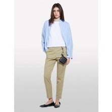 Sisley %100 Pamuk Bisiklet Yakalı T-Shirt Kadın Beyaz T-Shirt - 325P3I1XL101S