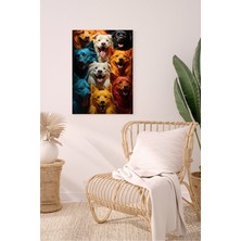 Dikkat Köpek Var! Dekoratif Hd Baskı Kanvas Tablosu Hd Dijital Baskı Dikey Kanvas Tablo 2