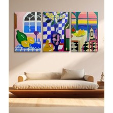 GülsenArt 3'lü Set Kanvas Duvar Tablosu Hd Dijital Baskı Dikey Canvas Tablo Boho Klasik Modern Eu 227