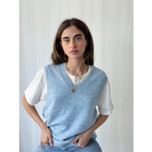 Retrobird Triko Süveter Kadın Kül Mavi