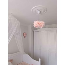 Luxora Design 30 cm Pudra Beyaz Midi Boy Çiçek Avize – Beyaz El Yapımı Dekoratif Modern Minimalist Tasarım