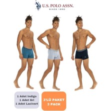 U.S. Polo Assn. Erkek, Lisanslı, Uspa, 3'lü Boxer Set (Kutulu)