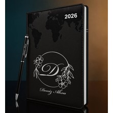 Bk Gift Kişiye Özel Isimli Termo Sert Kapak 2026 Siyah Ajanda & Kalem -7, Öğretmenler Günü Hediyesi, Yeni Iş Hediyesi