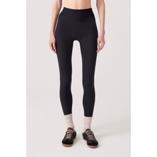 Los Ojos x Ece Siyah Yüksek Bel Spor Tayt Mono Leggings