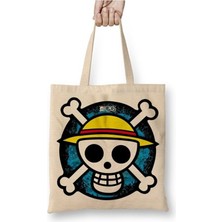 Toyaso One Piece Jolly Roger Bez Çanta Uzun Saplı Alışveriş Çantası Plaj Çantası