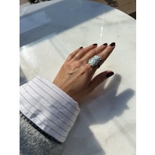 Dentiritli Agat (Havlit) Taşlı El Işi Tasarım Yüzük