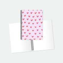 Tuffy Design Kalp Desenli Spiralli A5 Not Defteri