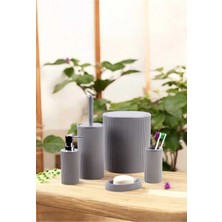 Turanyolu Home Antrasit Renk 5’li Banyo Seti – Dayanıklı ve Kullanışlı