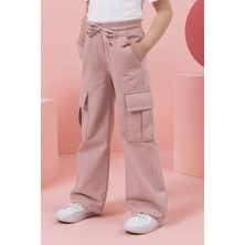 Mojo Bebek Mojo Kız Çocuk 4-9 Yaş Kargo Cep Pantolon 0206 Pudra
