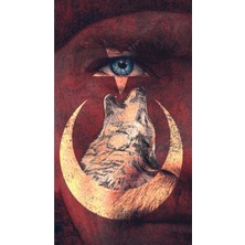 Aydın Garage Atatürk ve Türk Bayrağı Kapı Direk Kaplama Folyosu Baskılı Sticker Sağ-Sol 2 Adet 22*50 cm