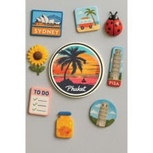 Nurdic Modern ve Dekoratif Yuvarlak Buzdolabı Magneti Magnet Büyük Boy 10X10 cm - Phuket