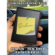 Nurdic Bir Not Ön Arka Baskılı Oto Araç Ruhsat Kabı Kartlık Deri Isim Yazılı Kişiye Özel Cüzdan
