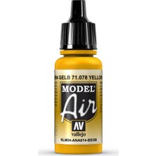 Vallejo 71078 18 ml. Yellow RLM04, Model Air Serisi Model Boyası